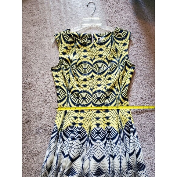 Julian Taylor Yellow Print Sleeveless Dress Size 8 - Picture 7 of 8